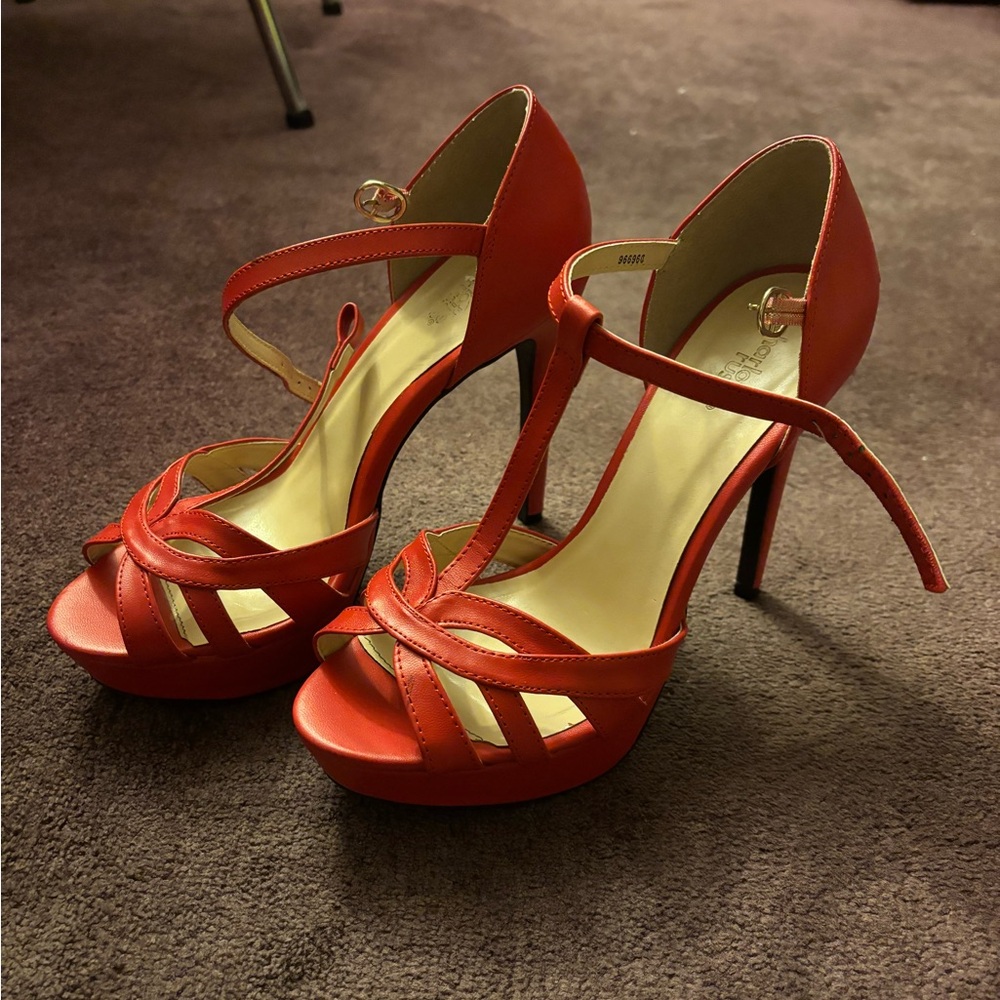 Elegant Red Strappy Heels